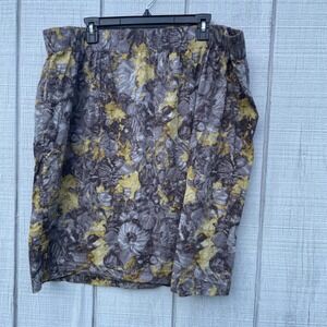 Talbots Woman Floral Print Stretch Pull On Casual Skirt 22W